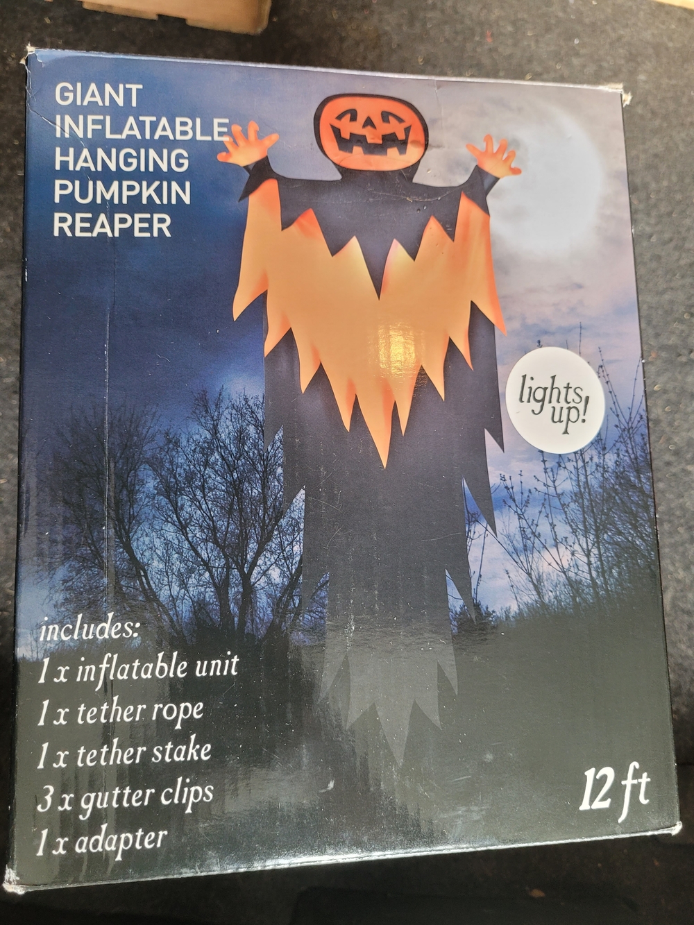 Giant Inflatable Hanging Pumpkin Reaper - Black & Orange Kids Costume Decor
